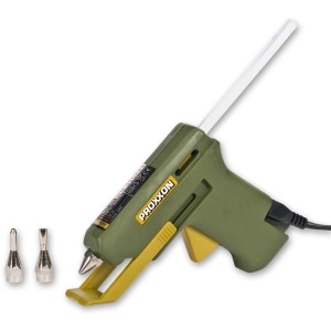 Proxxon 28192, Glue Gun GlueGun HKP 220, zöld, 40W, 200°C, cserélhető fúvókák, 4 pálcikát és 3 fúvókát tartalmaz, 7 mm-es pálcikákkal működik. - Img 3