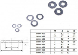 Rozsdamentes acél alátétek M3, D7xd3.2x0.5mm (30 db) - Img 1