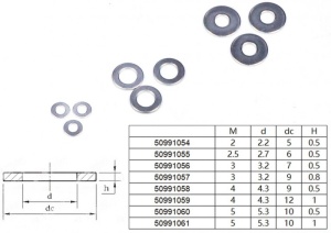 Saibe otel inoxidabil M2.5, D6xd2.7x0.5mm (30 buc) - Img 1