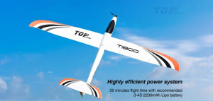 TOP RC Hobby RC Hobby T1800 PNP modell repülőgép kefe nélküli motorral kezdőknek (1840 mm) - Img 9