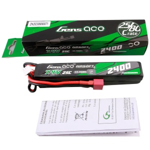 Acumulator LiPo GENS ACE Airsoft 7.4 V/ 2400 mA/ 25C DEANS, format din doua batoane - Img 4