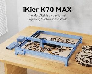 ATOMSTACK iKier K70 Max quad ATOMSTACK iKier K70 Max CNC lézergravírozó és vágógép, 360W teljesítmény (70W lézer), 850x800mm, 28mm-es vágás egy menetben, fa, műanyag, bőr, PCB lapok, textil, üveg és bizonyos fémek gravírozása. - Img 2