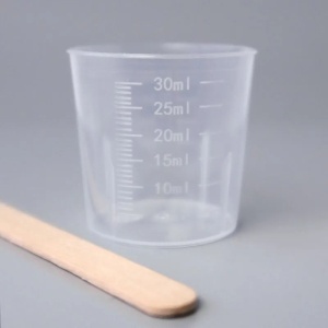Cupa pentru amestecare gradata 30 ml, cu bagheta din lemn - Img 2