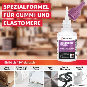 Everglue Super Glue cianoakrilát ragasztó, rendkívül rugalmas, átlátszó, 50 g - Img 3