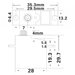 Servo MICRO PS-1181HB 3 Kg-cm/ 0.11s Analog, cu set de accesorii - Img 7