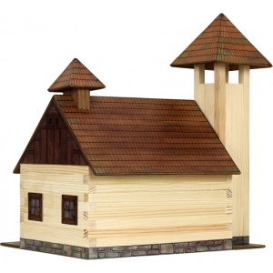 Set constructie arhitectura Statie de pompieri, 128 piese din lemn, Walachia - Img 2