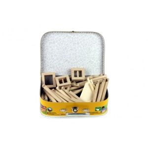 Set constructie arhitectura Vario Suitcase, 72 piese din lemn, Walachia - Img 3