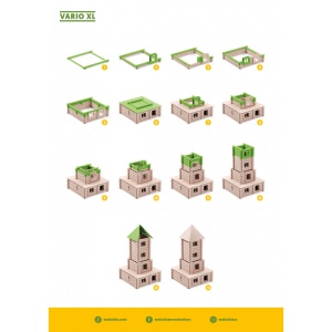 Set constructie arhitectura Vario XL, 184 piese din lemn, Walachia - Img 3