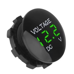 Voltmetru digital, indicator de tensiune 6 - 30 V, afisaj LED verde, rotund, pentru navomodele de nadit