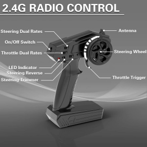 Barca cu telecomanda VolantexRc ATOMIC XS complet echipata, viteza 30km/h, 272mm, negru cu verde - Img 5