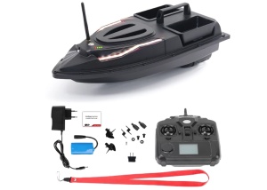Csalizó, etető és csalogató hajó, 2 tartállyal, 1,5 kg-os kapacitással, 500 m-es hatótávolsággal, 5200 mAh-s akkumulátorral, LED-es világítással, 2,4 GHz-es távvezérléssel és sebességtartó automatikával - Img 11