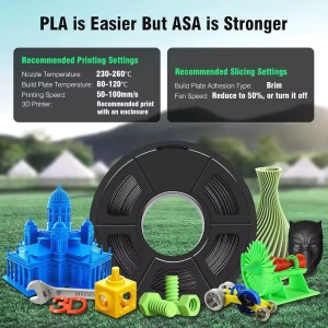 Filament SunLu ASA negru, 1.75mm, 1kg, pentru imprimanta 3D - Img 8