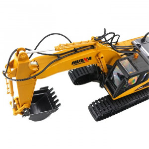 Játék kotrógép távirányítóval, fém vödör, 15 funkció, 1:14 méretarány, 2.4GHz - Img 4