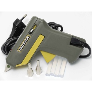 Proxxon 28192, Glue Gun GlueGun HKP 220, zöld, 40W, 200°C, cserélhető fúvókák, 4 pálcikát és 3 fúvókát tartalmaz, 7 mm-es pálcikákkal működik. - Img 4
