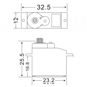 Servo NANO PS-1109MG 2.5 Kg-cm/ 0.10s Analog, cu set de accesorii - Img 5