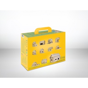 Set constructie arhitectura Vario Massive Mini, 91 piese mari din lemn, Walachia - Img 4