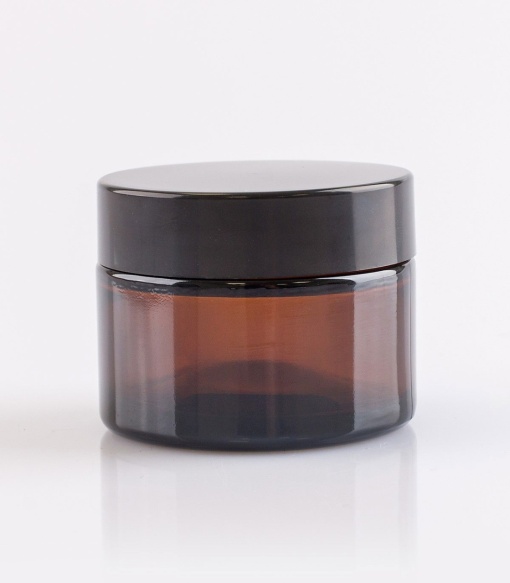 Borcan sticlă brună cu capac 50 ml