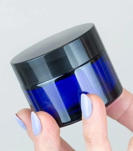 Borcan sticlă Ele Blue cu capac, 50 ml - Img 4