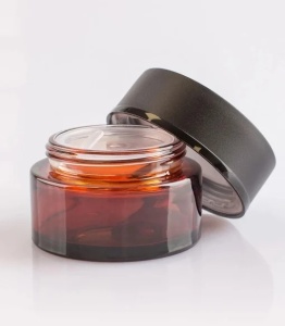 Borcan sticlă Laurence Amber cu capac și disc, 50 ml - Img 1