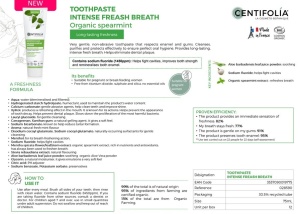 Pastă de dinți, respirație proaspătă intensă cu extract organic de mentă, 75g - Img 3