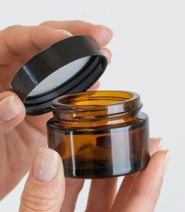 Borcan sticlă brună cu capac 30 ml - Img 3