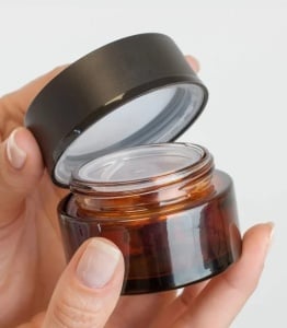 Borcan sticlă Laurence Amber cu capac și disc, 50 ml - Img 2