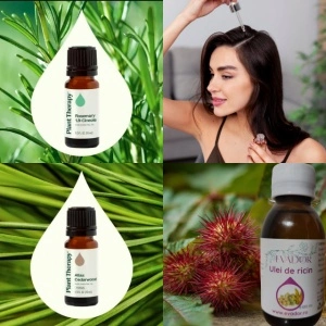 Set îngrijire scalp și păr – cu ulei de ricin, rozmarin și cedru atlas