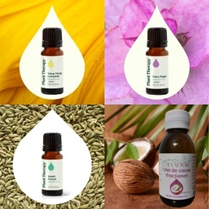 Set pentru echilibru hormonal – cu ulei de cocos fracționat, salvie, ylang ylang și fenicul dulce