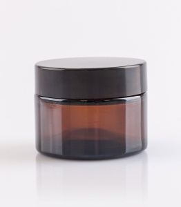 Borcan sticlă brună cu capac 50 ml - Img 1