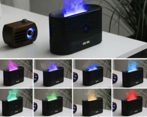 Difuzor Aromaterapie cu LED, 7 Culori, cu Efect de Flacara, USB - Img 4