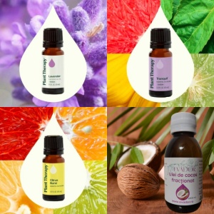 Set pentru anxietate și controlul stresului – cu ulei de cocos fracționat, lavandă, Citrus Burst și Tranquil