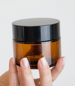 Borcan sticlă brună cu capac 100 ml - Img 2