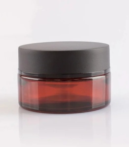 Borcan sticlă Laurence Amber cu capac și disc, 100 ml - Img 2