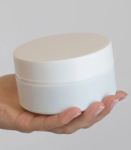 Borcan sticlă mată albă cu capac și disc AK 200 ml - Img 3