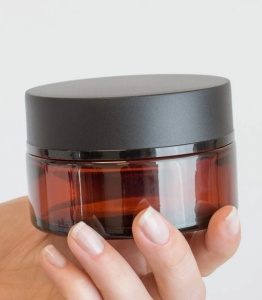 Borcan sticlă Laurence Amber cu capac și disc, 100 ml - Img 3