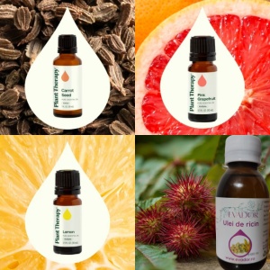 Set detox natural – cu ulei de ricin, morcov, grepfrut roz și lămâie