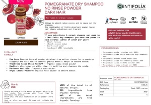 Șampon uscat fără clătire cu rodie, special conceput pentru părul închis la culoare, 30 gr - Img 4