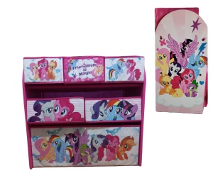 Dulap depozitare My Little Pony ,MDF + textil,3 etaje,6 sertare