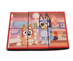 Cuburi tip puzzle din lemn ,Bluey,6 cuburi,6 puzzle,+2ani - Img 2
