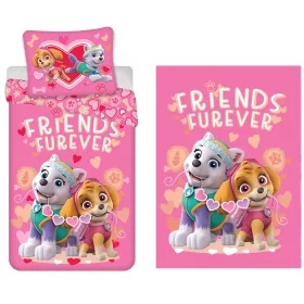 Paw Patrol Friends Furever set pentru copii cu husă de pilotă și pătură polară