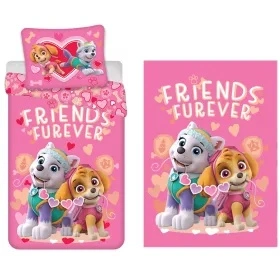 Paw Patrol Friends Furever set pentru copii cu husă de pilotă și pătură polară