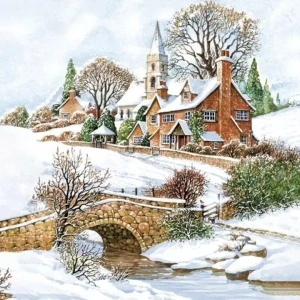 Șervețele festive de Crăciun – 20 bucăți, 33×33 cm