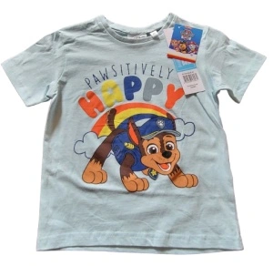 Tricou Paw Patrol ,Chese Happy ,bumbac,albastru ,baieti ,6 ani