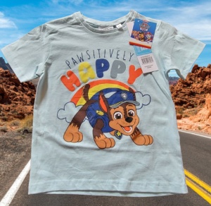 Tricou Paw Patrol ,Chese Happy ,bumbac,albastru ,baieti ,6 ani - Img 3