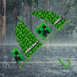 Umbrela Minecraft transparenta,semiautomata,70 cm - Img 2
