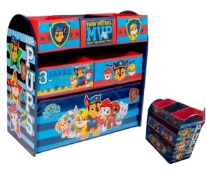 Dulap depozitare Paw Patrol ,MDF + textil,3 etaje,6 sertare