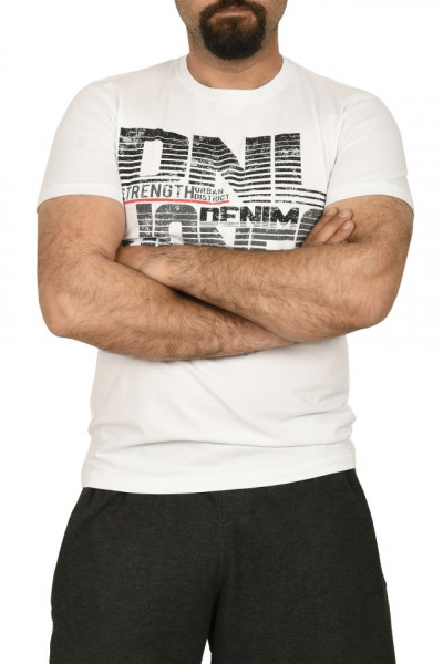 Tricou barbat cu imprimeu DNL DENIM, alb