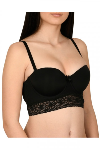 Sutien balconet, semi-corset, Lemila, negru