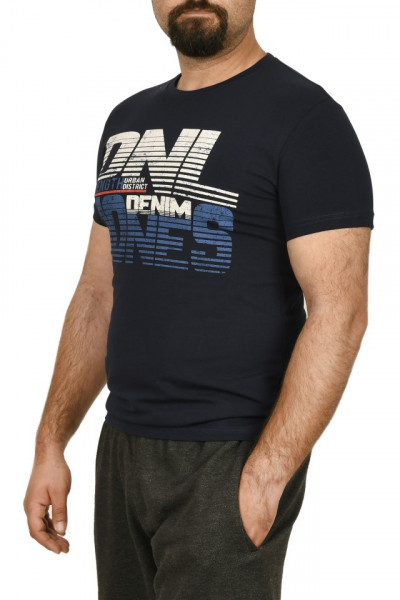 Tricou barbat cu imprimeu DNL DENIM, bleumarin