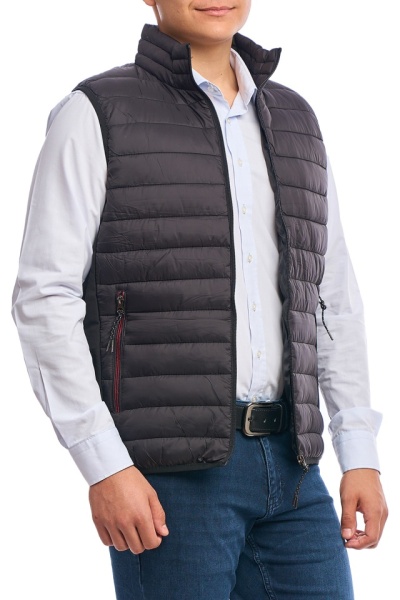 Vesta barbati subtire, Urban fit, negru - Img 3